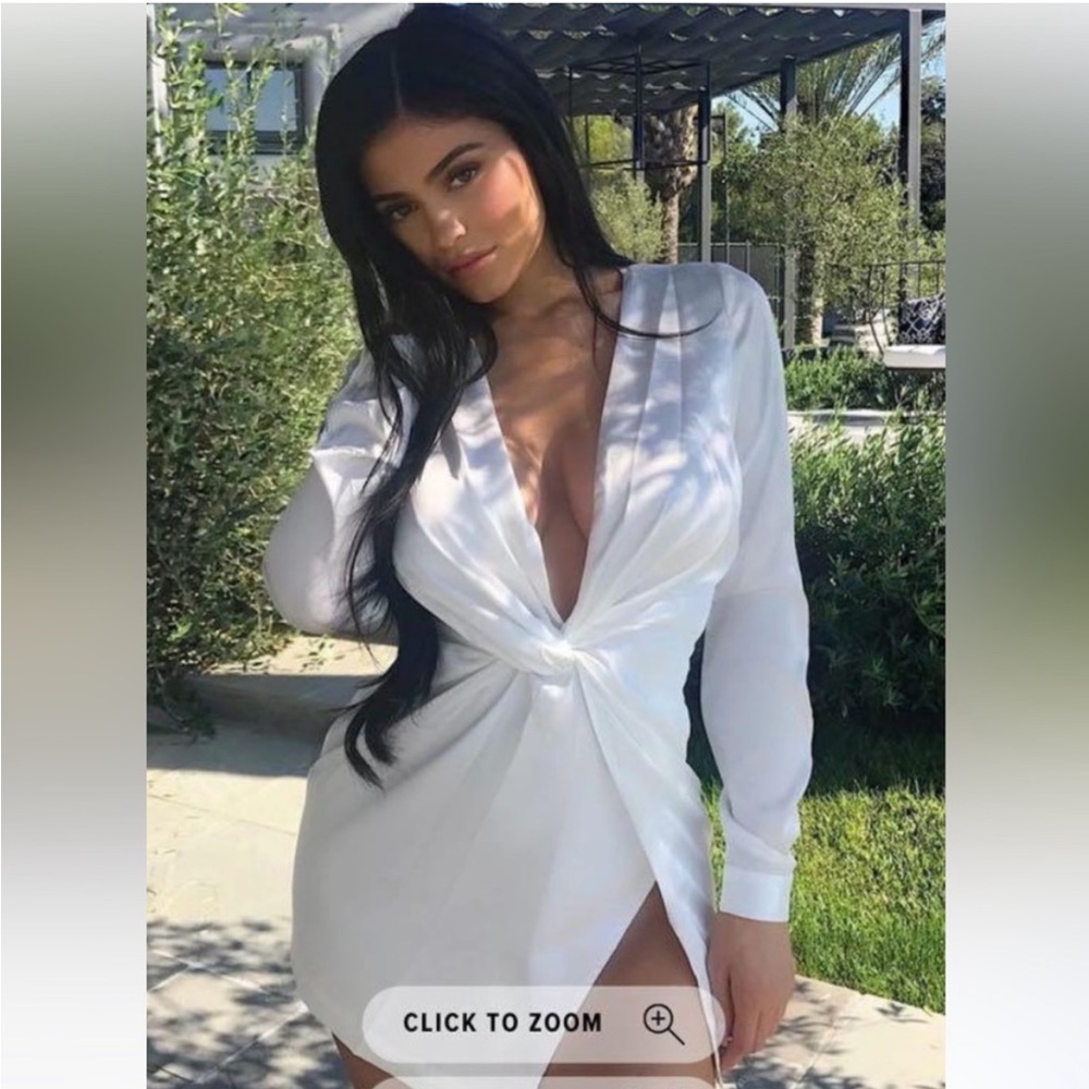 Fashion Nova white satin dress